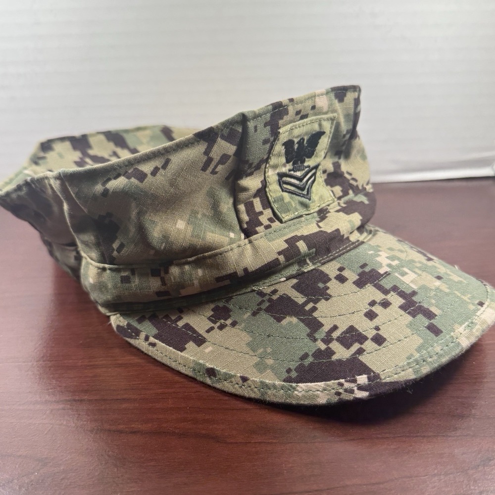 US Navy Working Type III Cap 7 3/4 Digital Camo Ripstop NWU Military Hat